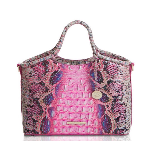 Brahmin Handbags - NWT, Brahmin Ombre Melbourne Small Elaine Pink Cobra Print Leather Bag